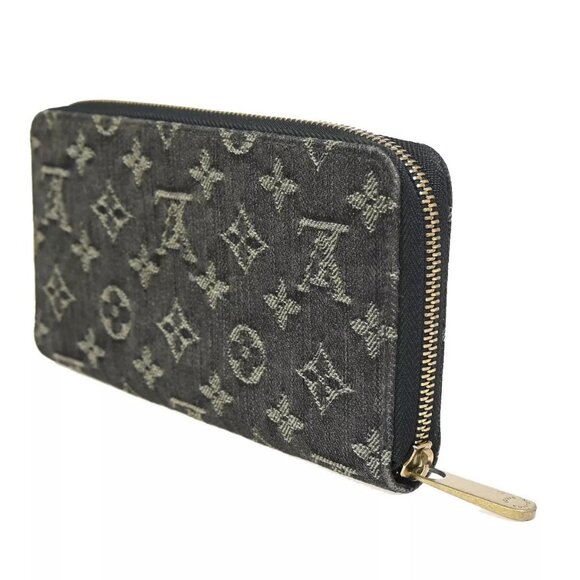 LOUIS VUITTON Zippy Round Long Wallet Monogram Denim Leather Blue - Picture 15 of 15
